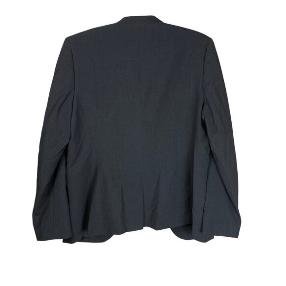 Bar III Granite Grey Collarless Open Boxy Blazer Size L NWT Modern Career Jacket - Picture 3 of 9